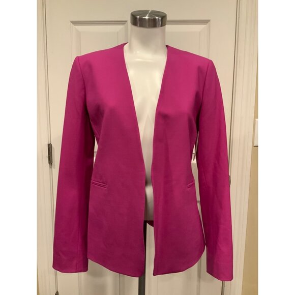 TheoryIsita Vivid Fuchsia Pink Open Front Blazer, Size 8, NWT!
